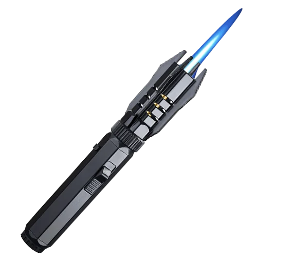 Lux Blaze dual-arc torch lighter with a blue jet flame